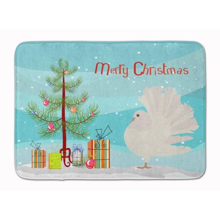 Carolines Treasures Silver Fantail Pigeon Christmas Machine Washable Memory Foam Mat BB9317RUG